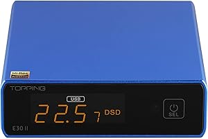FANMUSIC TOPPING E30 II Dual AK4493S Decoder DAC XU208 32bit/768k DSD512 Touch Operation with Remote Control Hi-Res Decoder (Blue)
