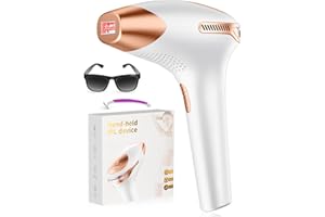 LUBEX 21J IPL Hair Removal Device, 3-in-1 Functions HR/SC/RA, 9 Energy Levels, 999,900 Flashes, Perfect Laser Hair Removal Systerm for Women and Men, Armpits, Legs, Body, Gold