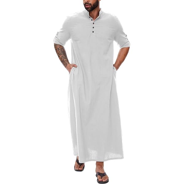 Greatfool Djellaba Homme Musulman - Qamis Long Caftan Style Marocain Premium