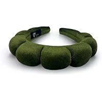 Makrina Damen-Stirnband Mit Saug-Griffen – Gepolstert, Für Gesichtsreinigung & Make-up, Grün, Handgefertigt