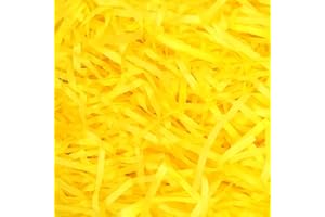 IRTAZAZ DEALS (200 Grams) Hamper Stuffing Filler Shredded Tissue Paper Ideal For Gift Boxes Easter Baskets Packaging Filler Decorative Shreds Raffia Paper Party Supplies Accessories Egg Basket. (Lim yellow)