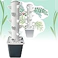 QLDDYC Vertical Hydroponic Grow Tower (food Grade PP), Soilless Cultivation Equipment(10/15/20/25/30 Holes), Indoor Herbs/Fruits/Vegetables, for Beginners, for Home/office,10 holes,Black