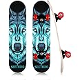 STAR WORK 28 CM Maple Deck Skate Board for Cruising, Carving, Tricks and Downhill Bearings, Durable Deck, Smooth Wheels (SEETHING)