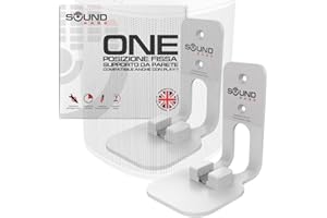 Sound bass ONE, ONE Gen 2, ONE SL e Play 1 Supporto da Parete, Confezione Doppia 2pcs, Bianco, Compatibile con Sonos ONE, ONE Gen 2, ONE SL e PLAY1 Speaker