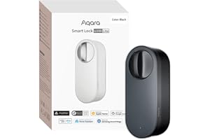 Aqara Serratura Smart U200 Lite, Matter over Thread, Blocco Automatico, Batteria Ricaricabile, Compatibile con Cilindri a Profilo Europeo, Supporta Homekit, Home Assistant, Google Home, Alexa, Nero