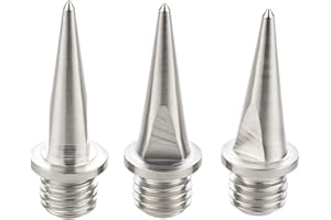 LAUFSTOFF Pointes de rechange pour l'athlétisme – 2 mm vierges, 6 mm, 7 mm, 9 mm, 12 mm, 15 mm ou 18 mm au choix – pour la compétition, l'entraînement, la formation, le cross-course, le sprint, le
