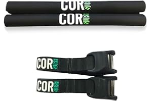 Cor Surf Almohadillas para Portaequipajes y Correas de Silicona Antiarañazos para Tabla de Remo, Tabla de Surf, Sup, Canoa y Esquí | Almohadilla para Portaequipajes de 71cm Correa de 10 pies