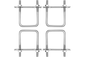 Idota 4 st bygelskruv M10 80 x 150 mm U-fäste med gänga, U-skruvar bygelklämma rostfritt stål för rörmontering
