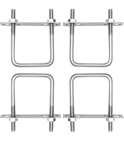 Bulloni Acciaio Inox 4 Viti A U M10 In Acciaio Inox - 80x150mm Con Contropiastre Per Fissaggi Viti Per Serramenti Inox - Foto 6