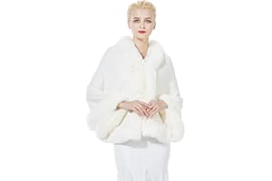 BEAUTELICATE Chal de Pelo Sintético Mujer Bolero Poncho Capa para Invierno Bodas Novia
