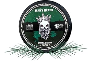 Man's Beard | Baume De Barbe Sapin | Soin hydratant et nourrissant cire pour barbe | Ingrédients d'Origine Naturelle | 100% Fabriqué en France | 90 ml