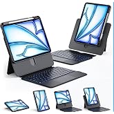 iPad A16/10.9 10 Nesil Uyumlu 360 D&ouml;nebilen Standlı Darbe Korumalı Bluetoothlu Işıklı Klavye (Siyah)