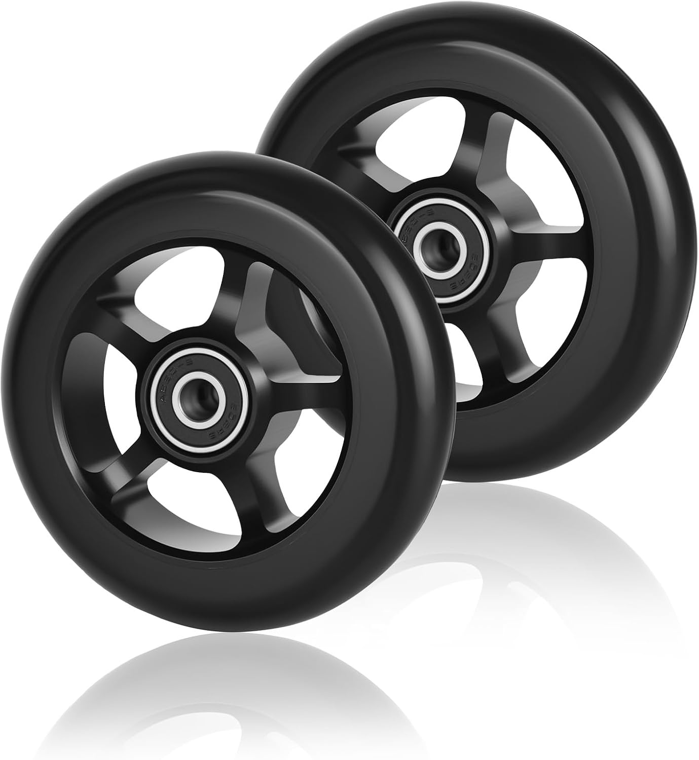 Ruedas para patinete de acrobacias de 100 mm, juego de 2 ruedas de repuesto para patinete de acrobacias con rodamientos ABEC/dureza 88A/neumáticos para patinetes de acrobacias para la mayoría de las