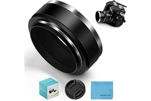 Fotover Unico 52 mm metallo Standard paraluce per obiettivo con centralino pizzico obiettivo per fotocamera Canon Nikon Sony Pentax Olympus Fuji Sumsung Leica + panno di pulizia