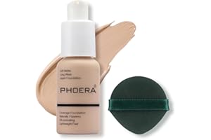 JUNHE Face Foundation,Liquid Foundation,Foundation Full Coverage Long Lasting Perfect 30ml Matte Oil-Control Concealer 6 Colors Optional,Great Choice and Gift (#102 Nude, 30ml)