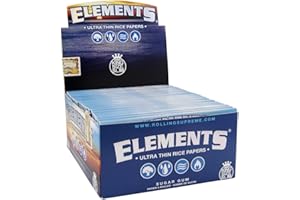 ZCIZIU Elements King Size Ultra Thin Slim Reis Zigarettenpapier, King Size Ultra Thin, Pack of 10 booklets