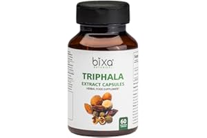 BIXA BOTANICAL Triphala Extract 40% Tannins/Detox/ 60 Veg Capsules (450mg) Pack of 1 | for Healthy Digestion & Absorption of Nutrients | Act as Anti-Oxidants (Haritaki, Bibhitaki & Amla)