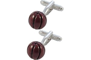 COLLAR AND CUFFS LONDON - Gemelos CON CAJA DE REGALO - Pelota de Baloncesto - Jugador Deporte - Latón - Color Marrón