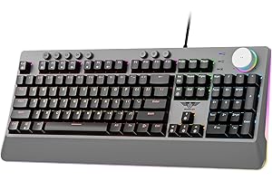 NEWMEN GM700 Wired Gaming Keyboard Optical Switch Mechanical Keyboard NKRO Illuminated LED Backlight with 5 Macro Keys for Gaming PC/Laptop,US Layout
