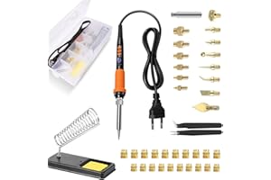 Mintion Inserto Filettato Punte Saldatura Set, 90W Saldatore Controllo Digitale Della Temperatura, Inserti Filettati M3 Stampa 3D, Punte Saldatura M2-M8, Inserti Termoindurenti, Accessori Stampa 3D