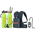 SMACO Mini Scuba Diving Tank 2L Double Scuba Tank Reusable Small Pony Bottle with 30-45 Mins Portable Twin 2L Diving Air Tank Kit Diving Oxygen Cylinder for Underwater Exploration Rescue S700 Max