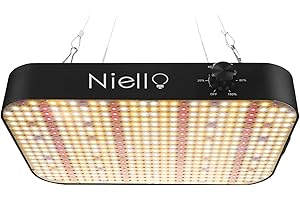 Niello Lumière de croissance, Lampe de culture LED 1200w avec 584 LED, UV & IR pour plantes d'intérieur, lumière végétale à spectre complet avec fonction Daisy Chain réglable pour VEG, fleurs