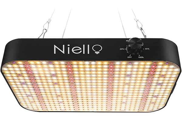 Niello Lumière de croissance, Lampe de culture LED 1200w avec 584 LED, UV & IR pour plantes d'intérieur, lumière végétale à spectre complet avec fonction Daisy Chain réglable pour VEG, fleurs