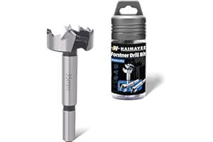 HAIMAYEE Mèche Forstner 35mm Foret à Ailettes Plates,Foret à Bois Multi-Dents en Alliage de Qualité Supérieure avec Queue Ronde Pour Perçage Dans le Bois,Plastique,Contreplaqué