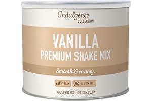 Indulgence Collection Vanilla Milkshake Powder Mix 1kg - Luxurious Thick and Creamy Texture - Ideal for Frappe and Smoothie Drinks - Vegan and Gluten-Free - Made in the UK
