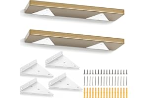 SENENQU 4 Pezzi 23CM Staffe per Mensole Invisibile Bianco Reggimensola a Scomparsa Triangolare Bianche Galleggianti Staffe Mensole Pesanti