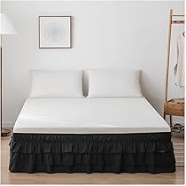 Gonna Letto Pizzo 38 Cm - Giroletto Elastico Tre Lati, Per Letti Singoli/Matrimoniali, Antipolvere - Foto 4