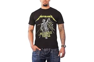 Metallica T Shirt and Justice for All Tracks Back Print Official Mens Black