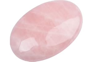 June&Ann Natural Rose Quartz Palm Stones, Healing Gemstone Therapy Worry Crystal Stones for Meditation Chakra Balancing Collection, Oval Shape