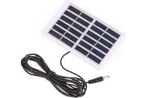 Decdeal Solar Panel Solar Charger with 5521 DC Output 3 m Cable Battery Charger Polycrystalline Solar Panel for Garden Traffic Emergency Light Solar Pump 1.2 W / 6 V, 84 x 130 mm