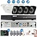 Produktbild KKmoon 4CH Kanal Full AHD 1080N 1200TVL CCTV Überwachungs-DVR Sicherheitssystem P2P Cloud Onvif Netzwerk Digital Video Recorder + 1TB Seagate Festplatte + 4* Outdoor / Indoor Infrarot Bullet Kamera