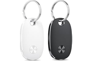 AOWOKA Air Tracker Tag 2 Pack, Buscador de Objetos Bluetooth Funciona con Buscar Apple (Sólo iOS, Android NO Funciona) IP67 Impermeable, Batería Reemplazable, Localizador para Llaves, Maletas, Equipaje