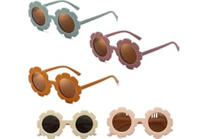 YSBCNK 5 Pack Kids Sunglasses, Toddler sunglasses 2-3 Years, Toddler Sunglasses 3-4 Years - Sunflower-Themed UV Protection Glasses in Assorted Colors for Boys and Girls