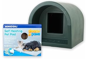 Mr Snugs KatDen® Outdoor Cat Kennel/Shelter - Dark Green (Various Options) - Kennel & Self Heating Pet Pad