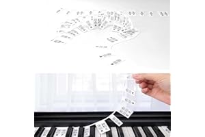 DAILINK 88 Teclas Pegatinas Piano Extraíble Etiquetas Engomadas del Teclado Piano Pegatinas para Tecla del Piano Pegatina de Nota de Teclado de Silicona Trapos de Piano para Niños, Principiantes y Adultos