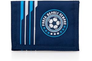 INACIO - Portafogli Rettangolare Napoli Azzurri PARTENOPEI Chiusura A Strappo Portamonete con Confezione REGALO-99322