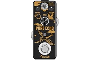 Amuzik Pure Echo Guitar Effect Pedal Analog Digital Delay Effects Pedals for Clear Normal Reverse 3 Modes with Ture Bypass Mini Size