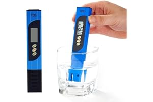 DINOWIN Testeur de qualité de l'eau, Testeur TDS avec écran LCD rétro-éclairé Température 0-9999ppm Appareil de Mesure de la qualité de l'eau Culture Hydroponiques (Bleu)
