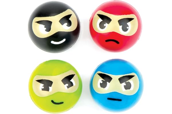 Baker Ross Balles ultra-rebondissantes ninjas(Paquet de 8)