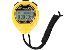 FCXJTU Digitale wasserdichte Stoppuhr, 20/30/60 Runden geteilter Speicher, Stoppuhr, Keine Uhr, kein Kalender, kein Alarm, einfache stille, große Anzeige für Schwimmen