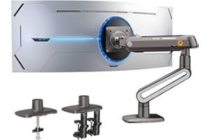 NB Ergonomic Braccio da gioco per monitor piatti/ultrawide/curvi da 27 a 50 pollici, supporto per monitor resistente fino a 18 kg, VESA 75/100 mm Supporto per monitor A6