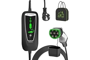 EIDYBOX Cargador portátil EV Tipo 2 Cable Carga Coche Electrico 3.6KW Regulable 10A/13A/16A con Enchufe Schuko, 6M, 220V-240V, Cargador Coche Electrico Rápidos con Bolsa (WS020)
