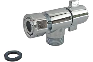 SOMATHERM FOR YOU - Rubinetto design WC 1/4 quadrato giro cromato M12 / 17 (3/8 '') - Dado Prigioniero 12/17 (3/8 '')