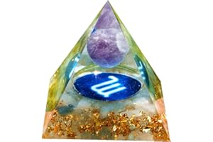 Besorgone Orgone pyramide en cristal de Style zodiaque, pierre de guérison, sphère d'améthyste pour une énergie Positive, Chakra Reiki, Protection Orgonite pryamide Méditation Cadeau (Scorpion)