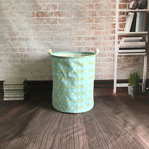 Inwagui Faltbare Wäschekörbe Wäschesäcke,Kinder Spielzeug Aufbewahrungskorb Aufbewahrungstasche 35 * 45cm-Regentropfen A