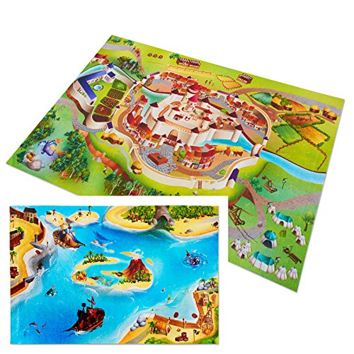 casa pura Double Sided Children's Play Mat | Pirate Island + Castle Design | 2 sizes available - 75x100cm